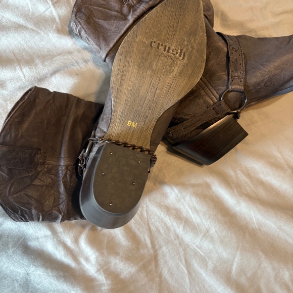 Women's Durango RD3217 Dark Brown Crush Slouch Harness Leather Boots, Size, 9m - Picture 2 of 5